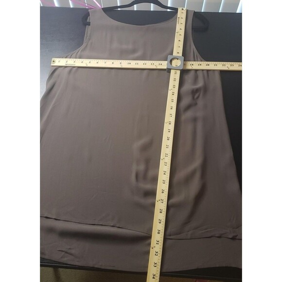 Eileen Fisher Tunic Tank Tops L Blue Brown Sleeveless 100% Silk Lot of 2 Casual - Picture 14 of 16
